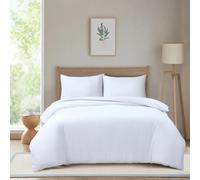 Hadi London Microfibre Duvet Cover Set Single Double King Soft Breathable Brushed Bedding Set Quilt Cover with 2 Matching Pillowcase (White, Double)