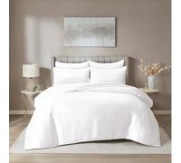 Hadi London Satin Silk 6 Piece Complete Bedding Set with Silky Deep Fitted Sheet Reversible Duvet Cover Comforter & 4 Pillowcases for Single Double King Super King Size Bed (White, Double)