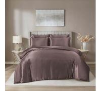 Hadi London Satin Silk 6 Piece Complete Bedding Set with Silky Deep Fitted Sheet Reversible Duvet Cover Comforter & 4 Pillowcases for Single Double King Super King Size Bed (Blush-Pink, King)