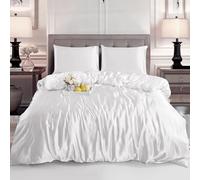 Hadi London Slik Satin Duvet Cover Sets - Luxurious Bedding with Zip Fastening - Soft and Breathable Quilt Cover with 2 Pillowcases - Available in Single, Double, and King Sizes (WHITE, SINGLE)
