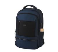 Hadi London Waterproof Laptop Backpack - Stylish Travel Rucksack for Men & Women - 40L Cabin Size with USB & Headphone Port - Perfect for Travel, School, Work and Hiking (Blue)