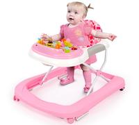 Hadibio Baby Walker, 2 in 1 Foldable Height Adjustable Walker with Music and Lights, Converts to Baby Push Along Walker and Kids Feeding Seat with Removable Play Tray, Suitable for Ages 6 Months +