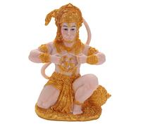 HADIIH Gold Hanuman Statue Indian Lord Sculpture India Figures Collection Idol Murti Sculpture for Home Decor Ornament