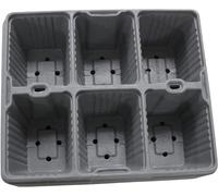 Hadley 6-Cell Plant Growing Tray, Seedling Starter Tray, Grey