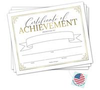 Hadley Designs 25 Gold Certificate of Completion Award Certificate Paper for Printing - Student of The Month Certificates for Students, Certificate of Achievement Awards and Certificates for School