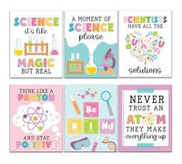 Hadley Designs 6 Science Posters for Classroom Decor - Inspirational and Fun Science Classroom Decor for Elementary & Middle School, Colorful Motivational Wall Art