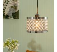 Hadley Silver Jewel Pendant Ceiling Floor Light Lamp Shade & 10w LED ValueLights Silver One Size