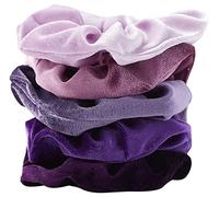 Hadley Wren Women's Scrunchie Collection, 5 Piece Set Cold Weather Headband, Purples, 5 Count (Pack of 1)