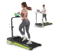 HADMAX Walking Pad with 10% Incline 3.0 HP Quiet Folding Treadmill for Home with Magnetic Remote Control, Treadmill Desk with LED Display and Retractable Riser, 12 HIIT, Up to 136 kg