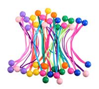 Hadnves 20 Pcs Twin Ball Hair Ties Charm Bubble Beads Ponytail Holders | Colorful Elastic Hair Accessories, Cute Women Ponytail Hair Ties No Damage (Red, Pink, Yellow, Orange, Blue, Purple, Green)