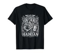 Hadrian Wall of Empire Roman History Legend Value Graphic T-Shirt, Men, Black, XL