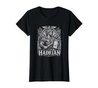 Hadrian Wall of Empire Roman History Legend Value Graphic T-Shirt, Women, Black, S