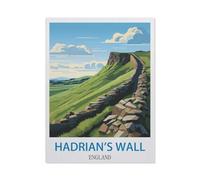Hadrian's Wall England Vintage Travel Posters，Metal Tin Sign,For Farmhouse Home Bathroom Garage Cafe Office Kitchen Restaurant Man Cave Vintage Art Wall Decor Poster(30x40cm）12x16 inch-DB60