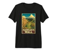 Hadrians Wall Historical Landscape Artwork England Hiking Premium T-Shirt