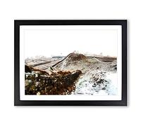 Hadrian's Wall In Cumbria In Abstract Modern Art Framed Print | A3 Black Framed Wall Art | Ready to Hang | Abstract Fantasy Picture | Living Room Bedroom Lounge Office