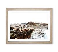 Hadrian's Wall In Cumbria In Abstract Modern Art Framed Print | A3 Oak Framed Wall Art | Ready to Hang | Abstract Fantasy Picture | Living Room Bedroom Lounge Office