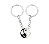 HADWAO 2 Pcs Tai Chi Keychain Couple Keychain for Boyfriend and Girlfriend Yin Yang Keychain Friendship Keyring Key Rings Gift for Best Friends Husband Wife