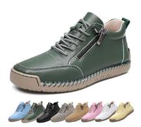 Hadyn Orthopedic Shoes, Handmade Leather Comfy Sneakers, Non-Slip Fashionable, for Both Men and Women (Green,7)