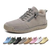 Hadyn Orthopedic Shoes, Handmade Leather Comfy Sneakers, Non-Slip Fashionable, for Both Men and Women (Grey,7)