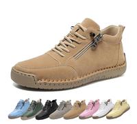 Hadyn Orthopedic Shoes, Handmade Leather Comfy Sneakers, Non-Slip Fashionable, for Both Men and Women (Khaki,7.5)