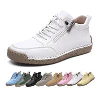 Hadyn Orthopedic Shoes, Handmade Leather Comfy Sneakers, Non-Slip Fashionable, for Both Men and Women (White,7.5)