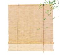 HaeBnug Bamboo Blinds 90 100 120 150 160 180cm Wide Outdoor Roller Blinds Natural Roll Up Sunshade Reed Curtains Roman Made To Measure Blind Bamboo Retro Bamboo for Kitchen Patio Windows