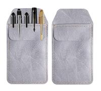 Haecsfl 2 Pieces PU Leather Pocket Protector,Pen Pouch Holder Organizer for Shirts, Lab Coats, Pants - Multi-Purpose - Holds Pens, Pointers, Pencils, and Notes(2-Dark Blue)