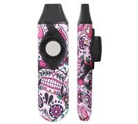 Haecsfl Kazoo for Kids and Adults with 5 Membranes, Neck Hanging Lace and Pocket Bag, A Musical Instrument Gift for All Ages(1-Pink pattern)