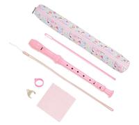Haecsfl Recorder Instrument for Beginner Kids Adults,8-Hole Soprano Descant Recorder Music Flute with Cleaning Rod & Case Bag For School Student Home Entertainment(2-Pink Flamingo)