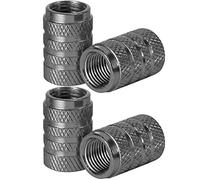Haedot® 4PCS Tire Valve Stem Caps, Universal Aluminum Tire Valve Cap, Dust Proof Valve Cover for Cars, SUVs, Bike and Bicycle, Trucks, Motorcycles(Grey)