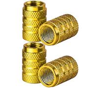 Haedot® 4PCS Tire Valve Stem Caps, Universal Aluminum Tire Valve Cap, Dust Proof Valve Cover for Cars, SUVs, Bike and Bicycle, Trucks, Motorcycles(Gold)