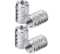 Haedot® 4PCS Tire Valve Stem Caps, Universal Aluminum Tire Valve Cap, Dust Proof Valve Cover for Cars, SUVs, Bike and Bicycle, Trucks, Motorcycles (Silver)