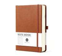 Haedot A5 Journal Notebook, 200 Pages Hardback Lined Notebook, Thick Leather Journal for Women, Notepad for Office School Travel (Brown)