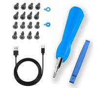 Haedot Ring Doorbell Screwdriver Replacement with 16pcs Ring Doorbell Screws, Charger Charging Cable Cord, Double-Ended T6 T15 Compatible with 2ND Video Doorbell 2, Pro Elite (Blue Set)