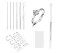 Haefan Invisible Ring Reducer Kit - 16 Pieces Silicone Adjuster Set, 6 Spirals + 8 Cushions, Finger Sizer, Solution for Ring Too Large Women and Men