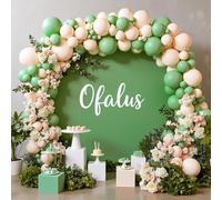Haefoo 7.2FT Matcha Green Round Backdrop Cover for 5 to 7.2ft Circle Arch Stand Adjustable Round Arch Cover Circle Backdrop Cover for Birthday Wedding Baby Shower Photography Background Party Decor
