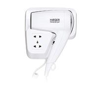 HAEGER Hotel Dryer - Hair Dryer with Wall Mount, 1200 W Power, 1 Speeds - International Electric, 1 Speed and 1 Temperature Level
