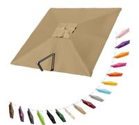 HAEKEBC Square Offset Umbrella Canopy Cantilever Patio Umbrella Replacement Canopy 8 Ribs Parasol Replacement Canvas For Yard Pool(Khaki,3x3m (9.8x9.8ft))