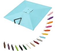 HAEKEBC Square Offset Umbrella Canopy Cantilever Patio Umbrella Replacement Canopy 8 Ribs Parasol Replacement Canvas For Yard Pool(Blue,3x3m (9.8x9.8ft))
