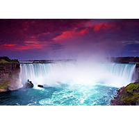 Haeran River Night Scene Niagara Falls Beautiful Waterfall Dusk DIY 5D Diamond Painting by Number Unique Kits Home Wall Decor Crystal Rhinestone Wall Decor