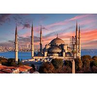 Haeran River Painting Sultan Ahmed Mosque Blue Mosque Evening Colour Talk Painting by Numbers DIY Unique Canvas Oil Painting Kit Digital Painting