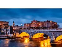 Haeran River Stockholm Sweden Night City View DIY 5D Diamond Painting by Number Unique Kits Home Wall Decor Crystal Rhinestone Wall Decor