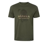 Härkila Wildboar Logo T-Shirt Men's Short Sleeve - Cotton Single Jersey, Breathable, Soft, Durable, Large Front Print Wild Boar, Hunting Outdoor Leisure Summer Shirt - Forest Night, Forest Night, M