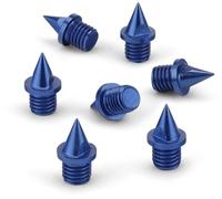 HAEST Spikes 6 mm - Aluminium Spike Nails - 7 Pieces - 0.5 g Lightweight - Pyramid Shape - Blue - For Spike Shoes - Competition & Training