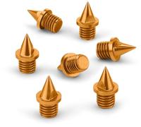 HAEST Spikes 6 mm - Aluminium Spike Nails - 7 Pieces - 0.5 g Lightweight - Pyramid Shape - Gold - For Spike Shoes - Competition & Training