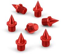 HAEST Spikes 6 mm - Aluminium Spike Nails - 7 Pieces - 0.5 g Lightweight - Pyramid Shape - Red - For Spike Shoes - Competition & Training
