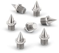 HAEST Spikes 6 mm - Aluminium Spike Nails - 7 Pieces - 0.5 g Lightweight - Pyramid Shape - Silver - For Spike Shoes - Competition & Training