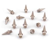 HAEST Spikes Steel - Pyramid Shape - 12 mm Length - 14 Pieces - Silver - For Cross Country & Cinder Track - 2.1 g Weight - Maximum Grip