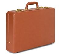 HAESTUS Briefcase for Men, Leather Attache Case with Lock, Hard Shell Business Briefcase, Fits 15.6-Inch Laptop, Brown - Dual Lock, Size Not Specified, Combination Lock