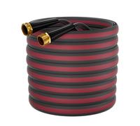 Haeteir 100ft Non-Expanding Garden Hose with 8-Layer Latex Core, Lightweight & Kink-Free, Flexible Heavy Duty Water Hose for Lawn, Yard, Car Washing (3/4" Solid Brass Fittings, Crush-Resistant)